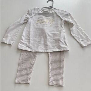 Happy Script White & Light Gold Kids Play outfit
